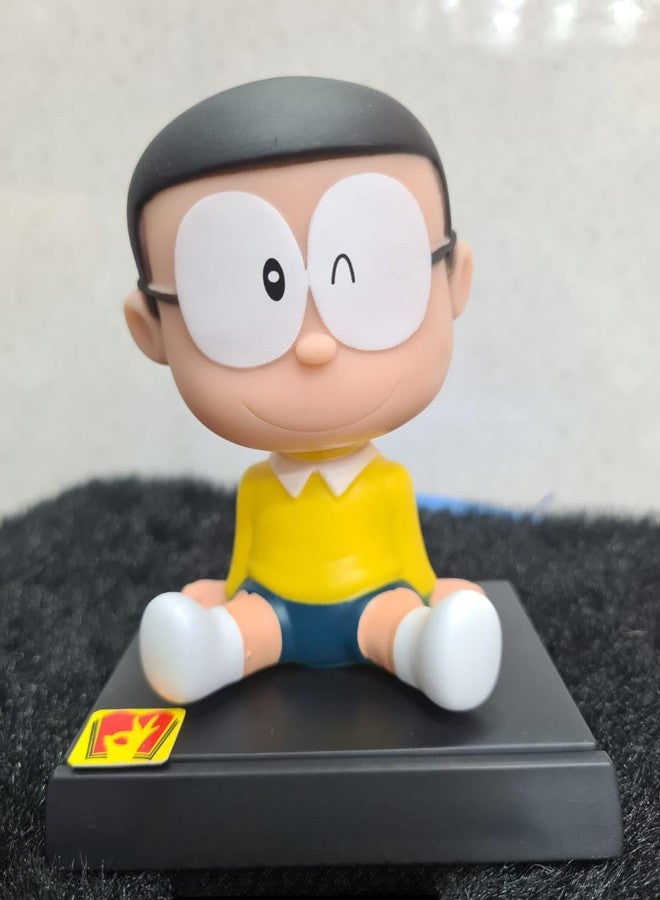 سلسلة مفاتيح مميزة، مجسم هزاز الرأس للسيارة مع حامل للهاتف المحمول، ديكور منزلي ومكتبي (نوبيتا دوريمون)